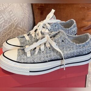 Converse Women's Size 8 Chuck 70 Metallic Tweed Oxford Sneakers